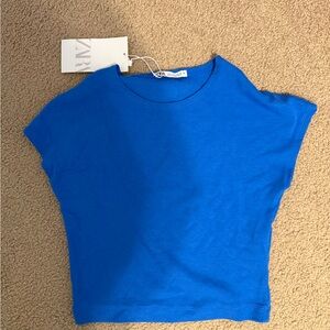 Zara Women's Vibrant Blue Short Sleeve Tee